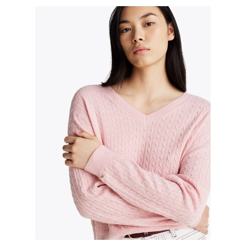 Wool Blend Mini Cable Knit Jumper