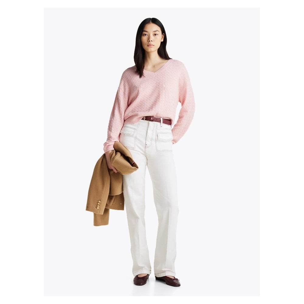 Wool Blend Mini Cable Knit Jumper