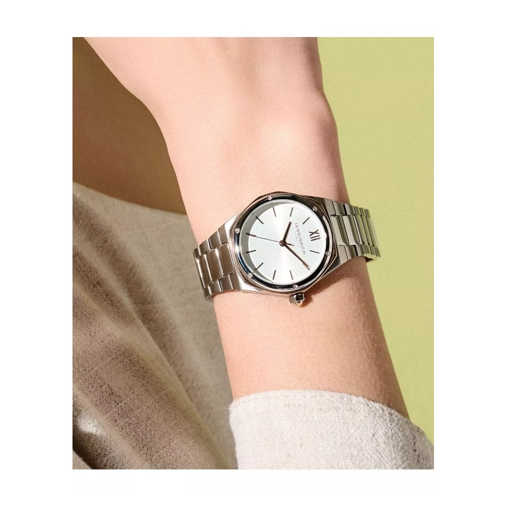 Sports Luxe - 33mm Hexa White, Carnation Gold & Silver Bracelet Watch