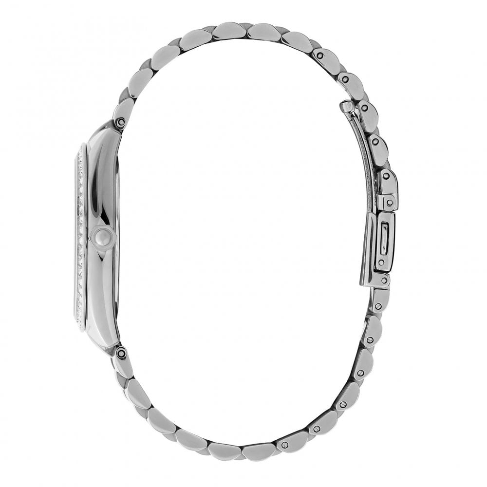 Sports Luxe - 34mm Bejewelled Mellow Rose & Silver Bracelet Watch