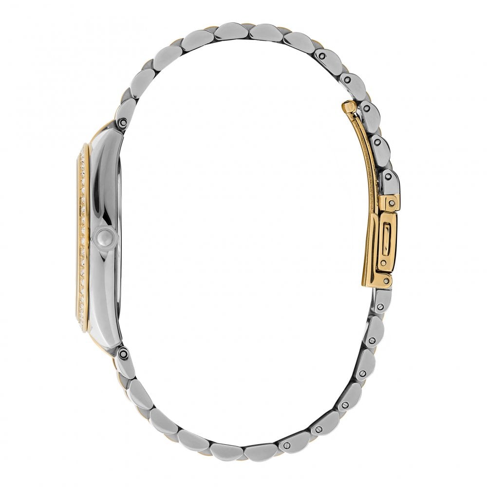 Sports Luxe - 34mm Bejewelled Forest Green & Two Tone Bracelet Watch