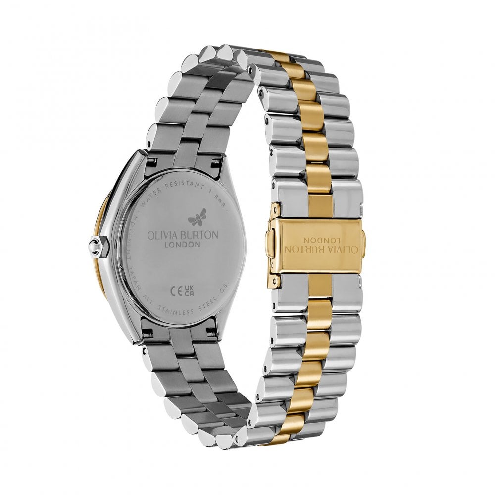 Sports Luxe - 34mm Bejewelled Forest Green & Two Tone Bracelet Watch