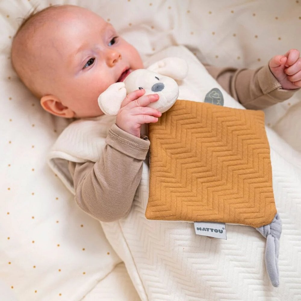 Nattou Charlie - Mini Doudou Jacquard Caramel