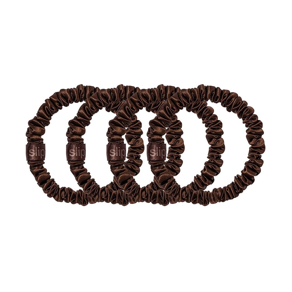 Pure Silk Skinny Scrunchies - Set of 4