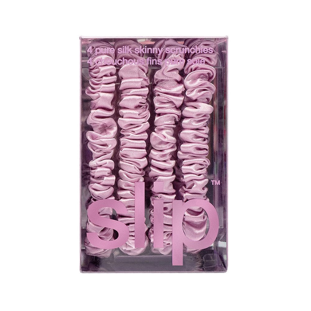 Pure Silk Skinny Scrunchies - Set of 4