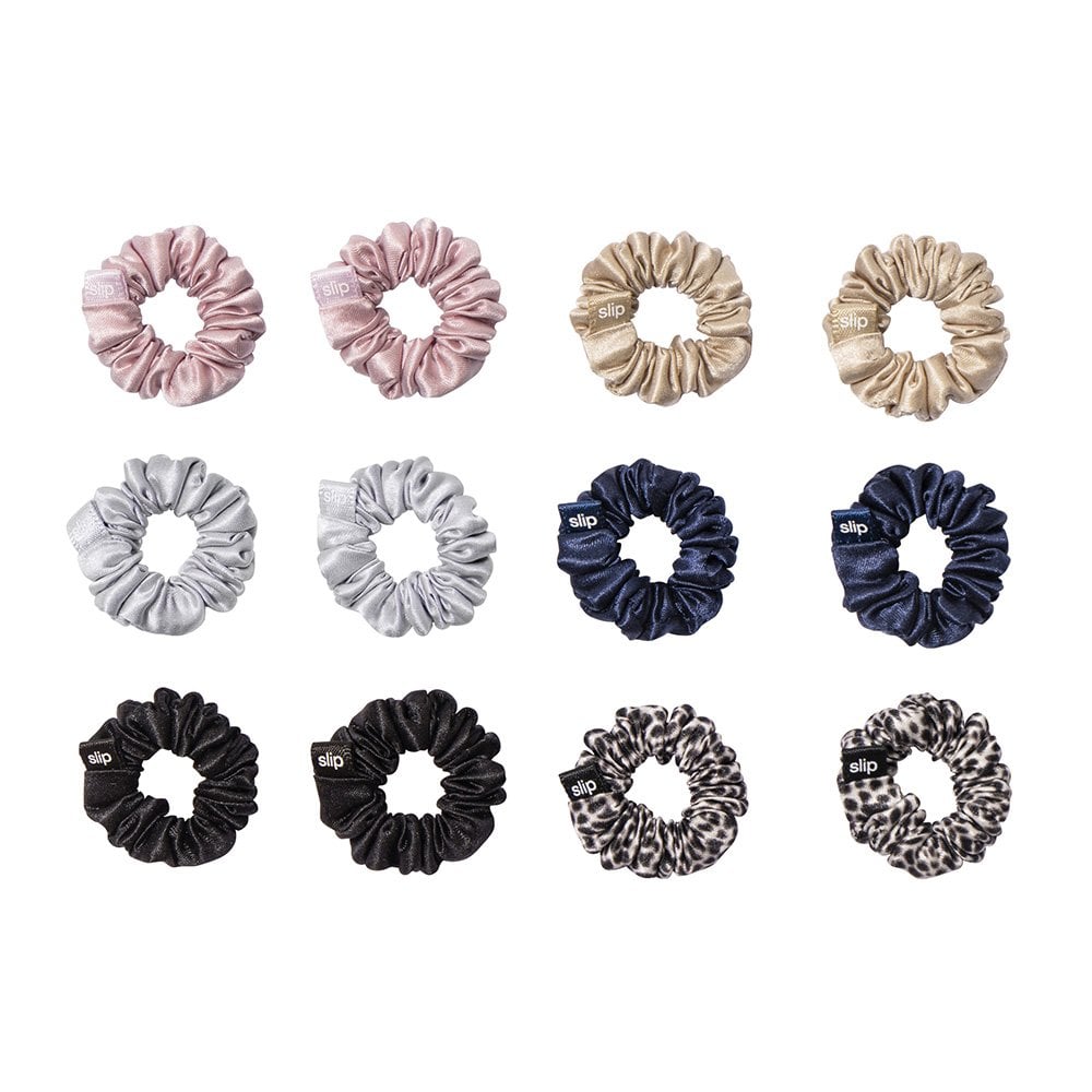 Pure Silk Minnie Scrunchies - Set of 12