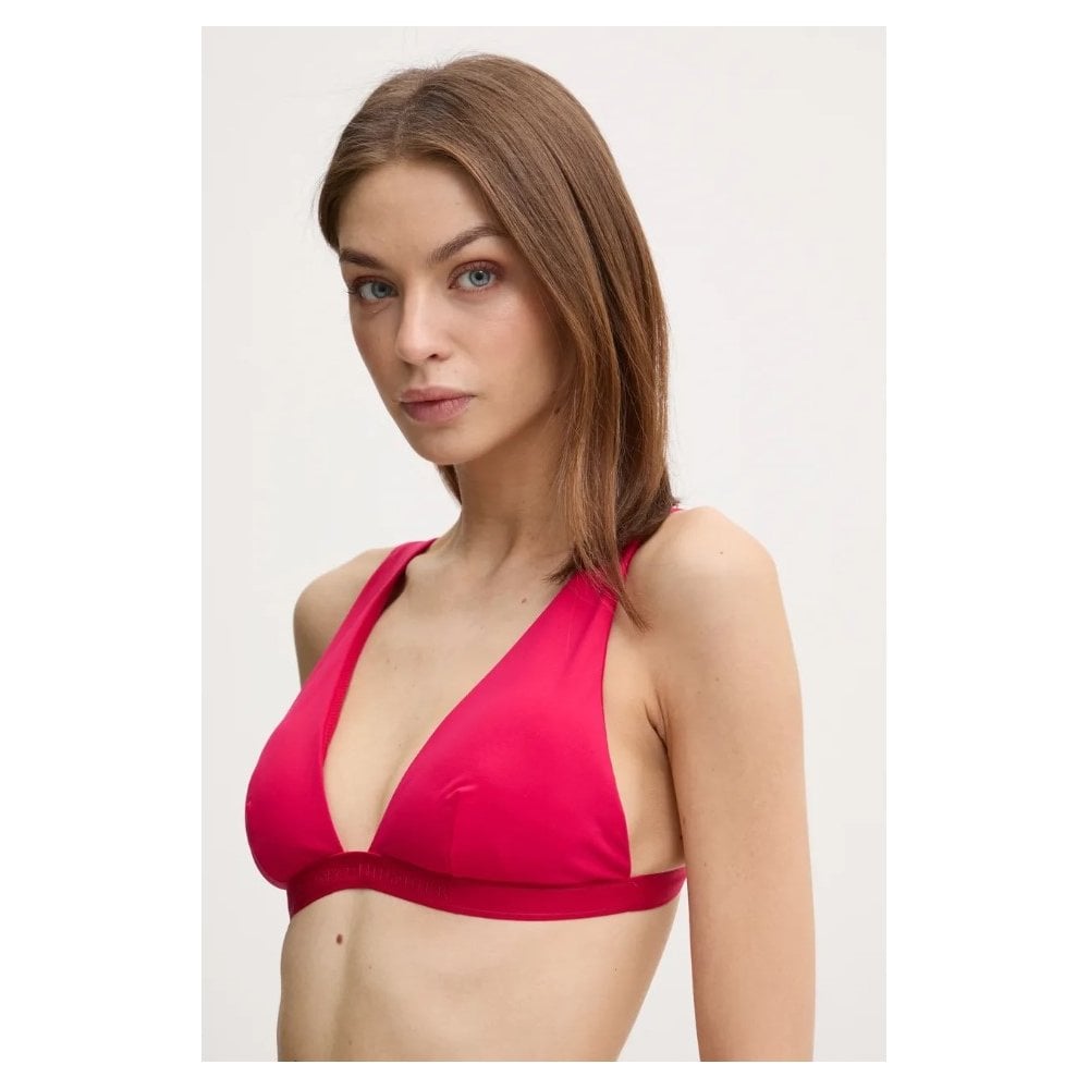 Tonal Logo Plunge Bikini Top