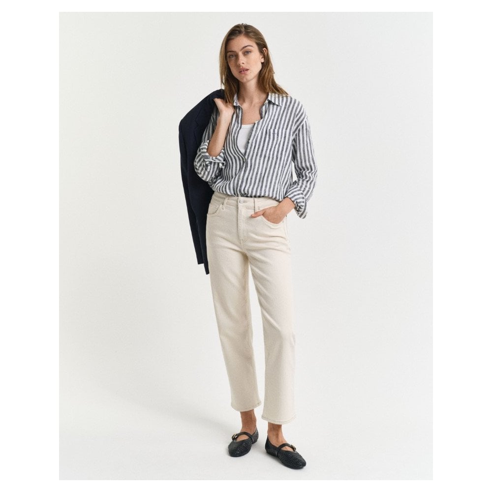 Straight Leg Ecru Jeans