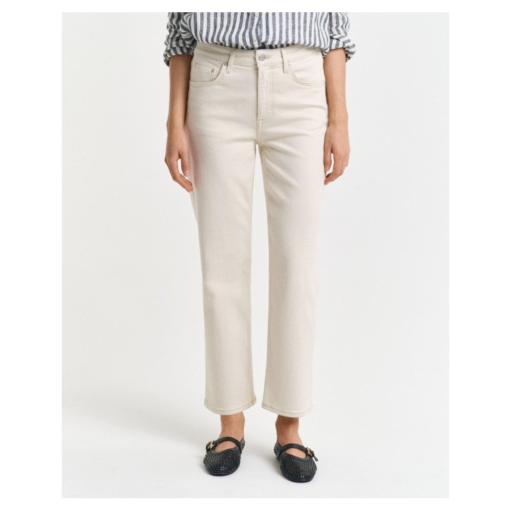 Straight Leg Ecru Jeans