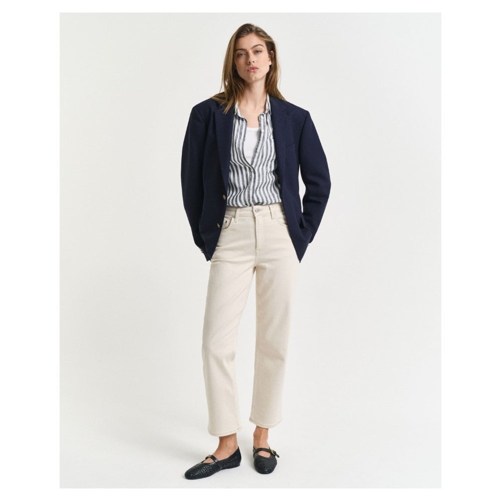 Straight Leg Ecru Jeans
