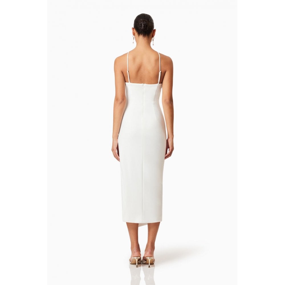 Janelle 3D Midi Dress In White