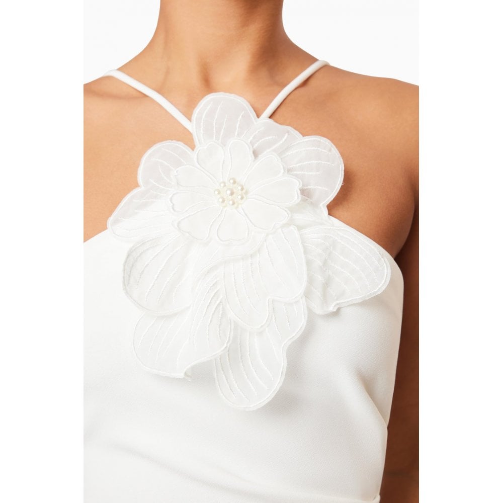 Janelle 3D Midi Dress In White