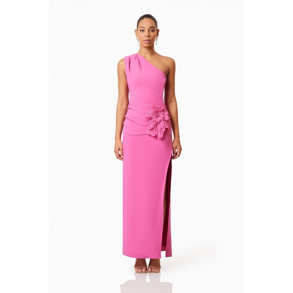 Janelle One Shoulder Gown In Pink