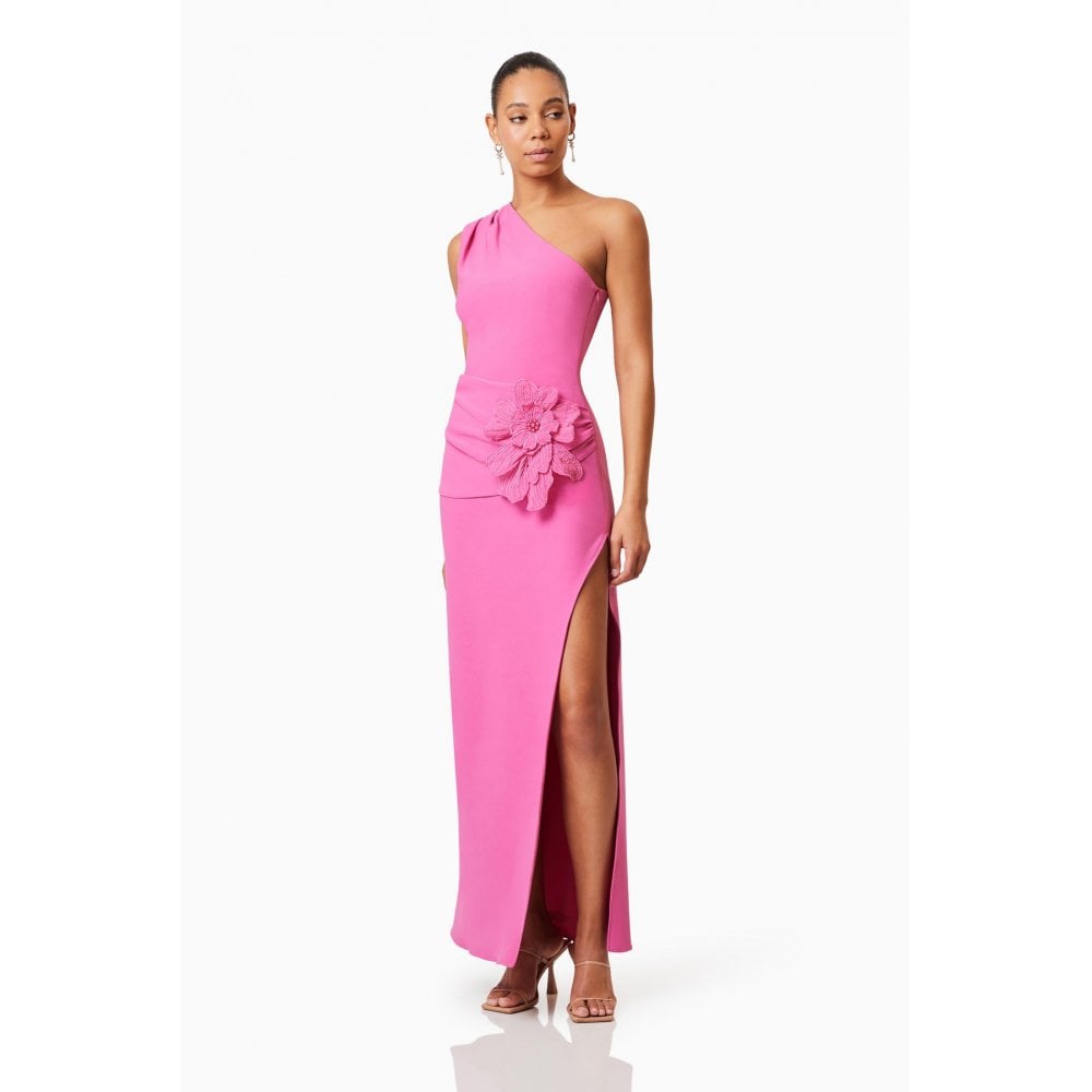 Janelle One Shoulder Gown In Pink