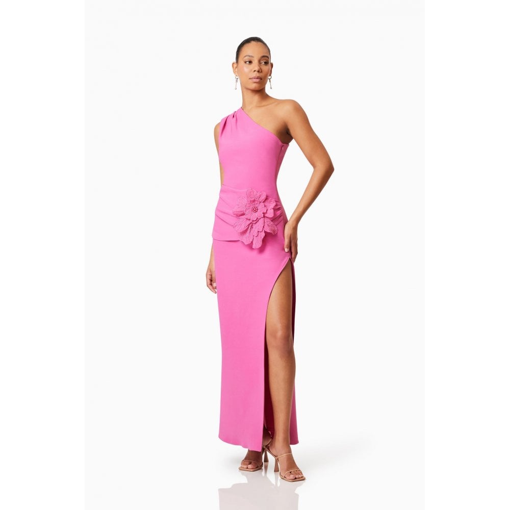 Janelle One Shoulder Gown In Pink