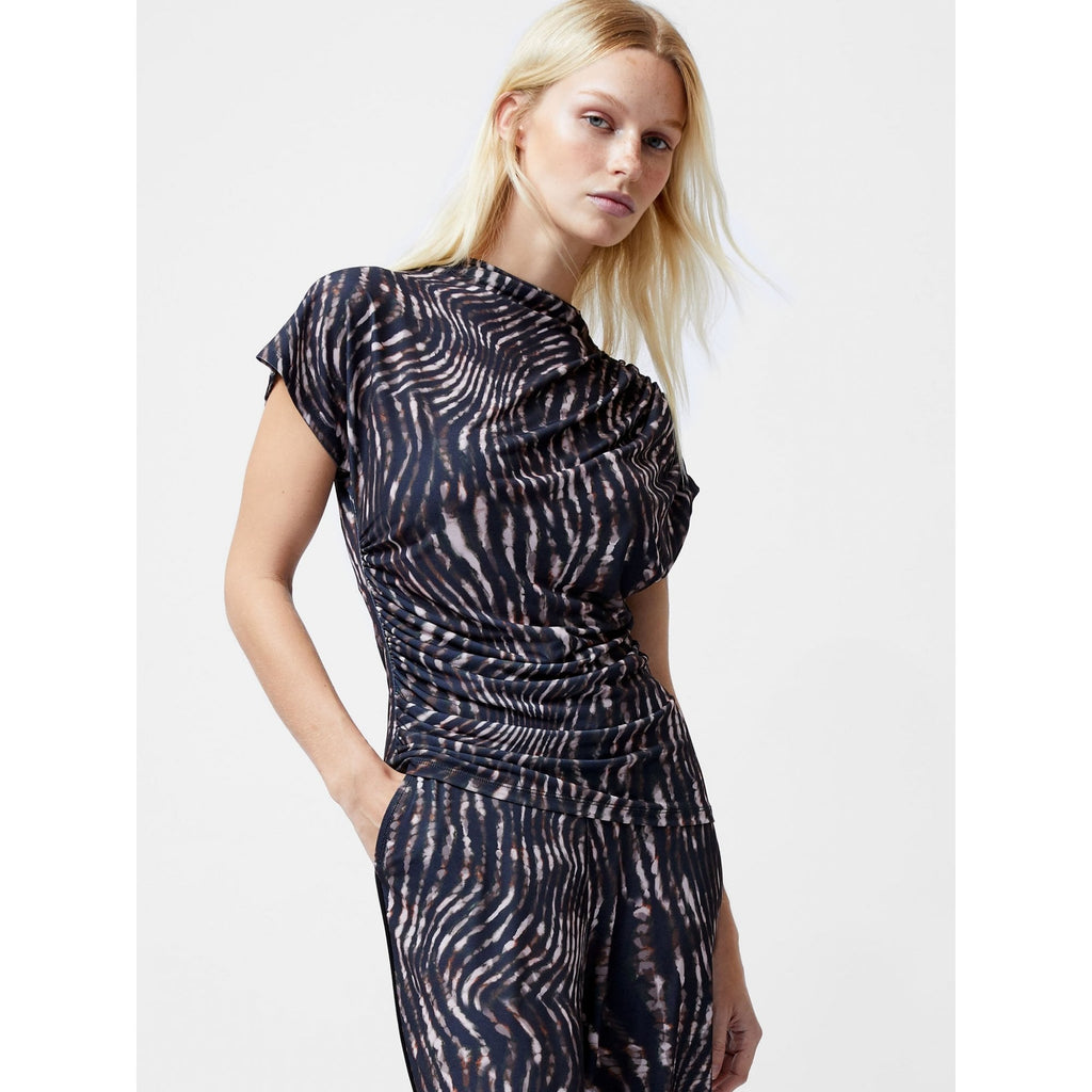 Zina Portia Cap Sleeve Printed Top