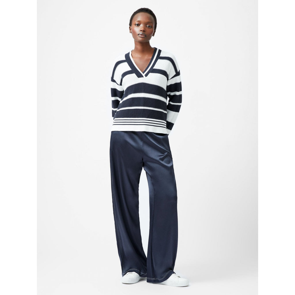 Lily Mozart Striped Varsity V-Neck Jumper