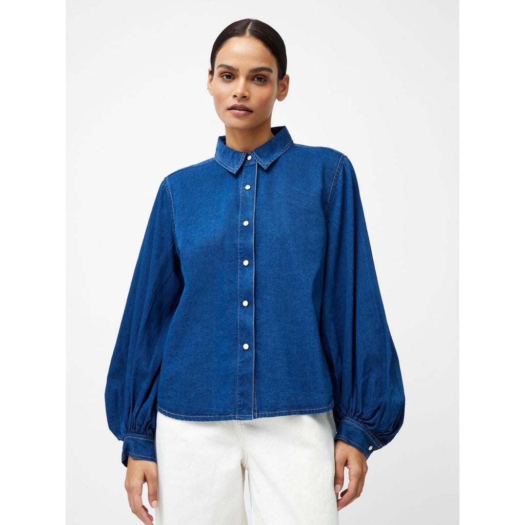 Zaves Chambray Balloon Sleeve Shirt