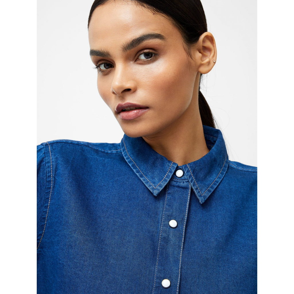 Zaves Chambray Balloon Sleeve Shirt