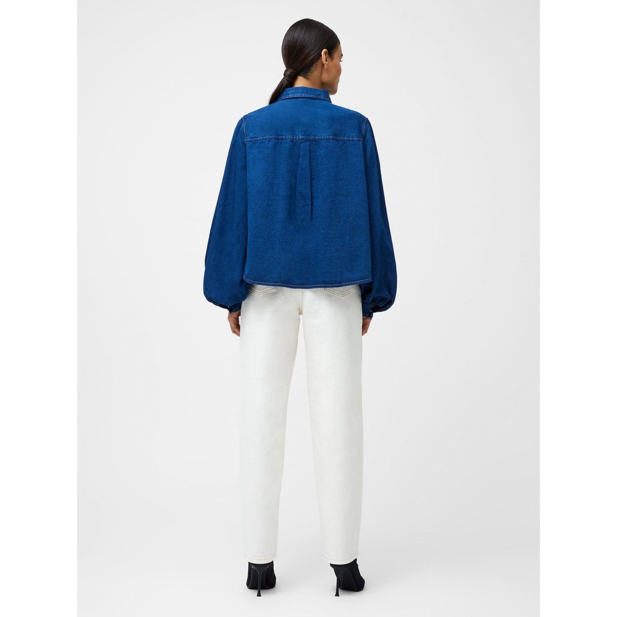 Zaves Chambray Balloon Sleeve Shirt