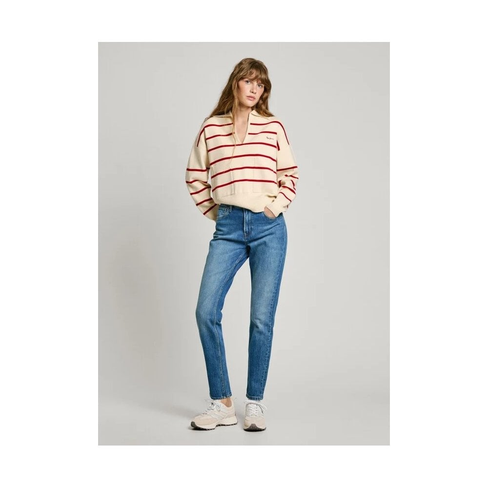 High-Rise Taper Fit Jeans - Violet