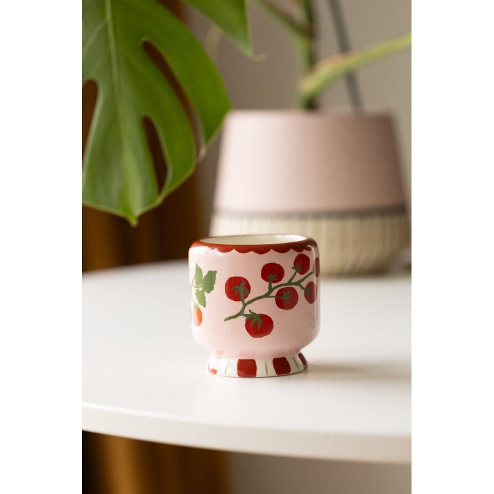 A Dopo 8 oz Handpainted "Tomato Vine" Ceramic
