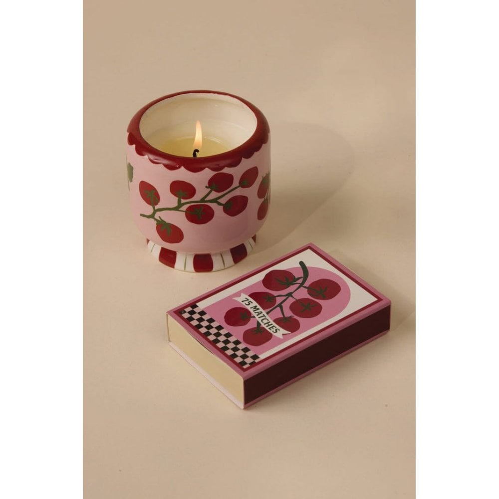 A Dopo 8 oz Handpainted "Tomato Vine" Ceramic