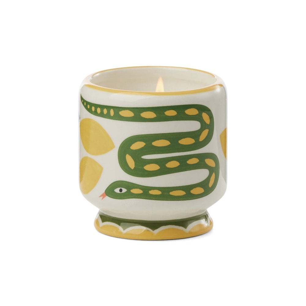 A Dopo 8 oz Handpainted "Snake" Ceramic - Wild Lemongrass