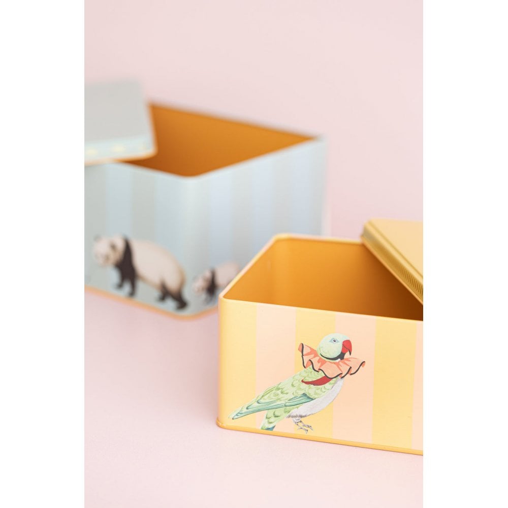 Panda/Parakeet Rectangular Tins (Set of 2)