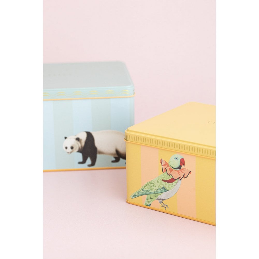 Panda/Parakeet Rectangular Tins (Set of 2)