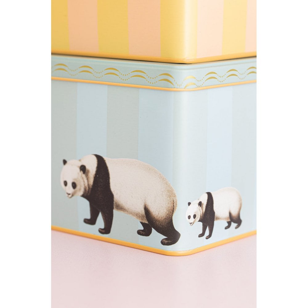 Panda/Parakeet Rectangular Tins (Set of 2)