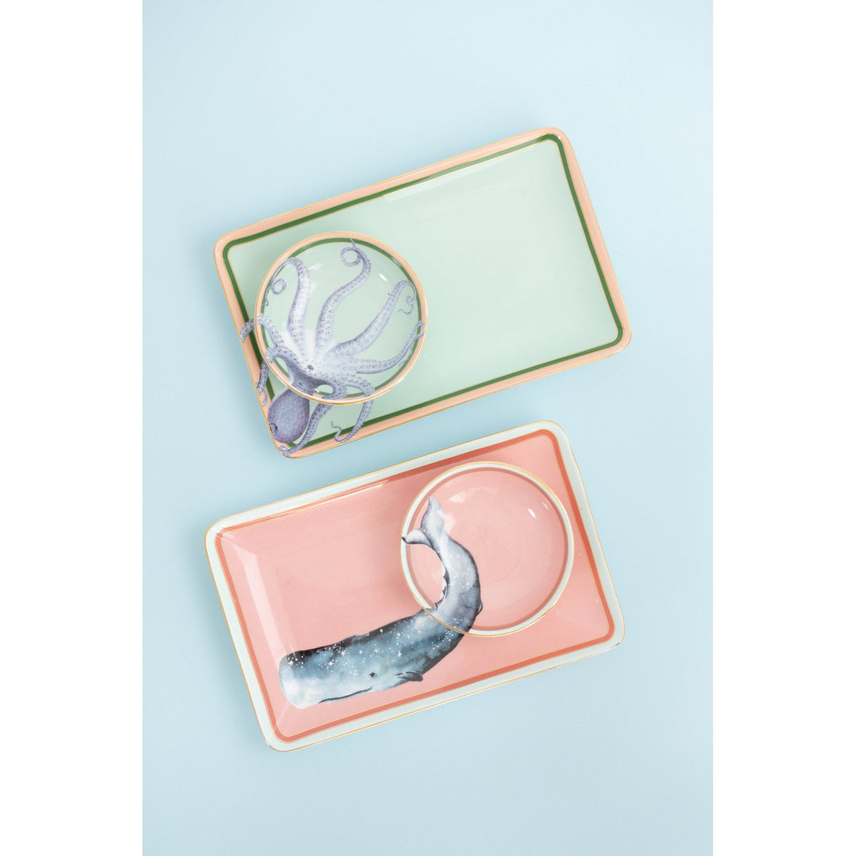 Sushi Plates with Dip Bowls (Set of 2)