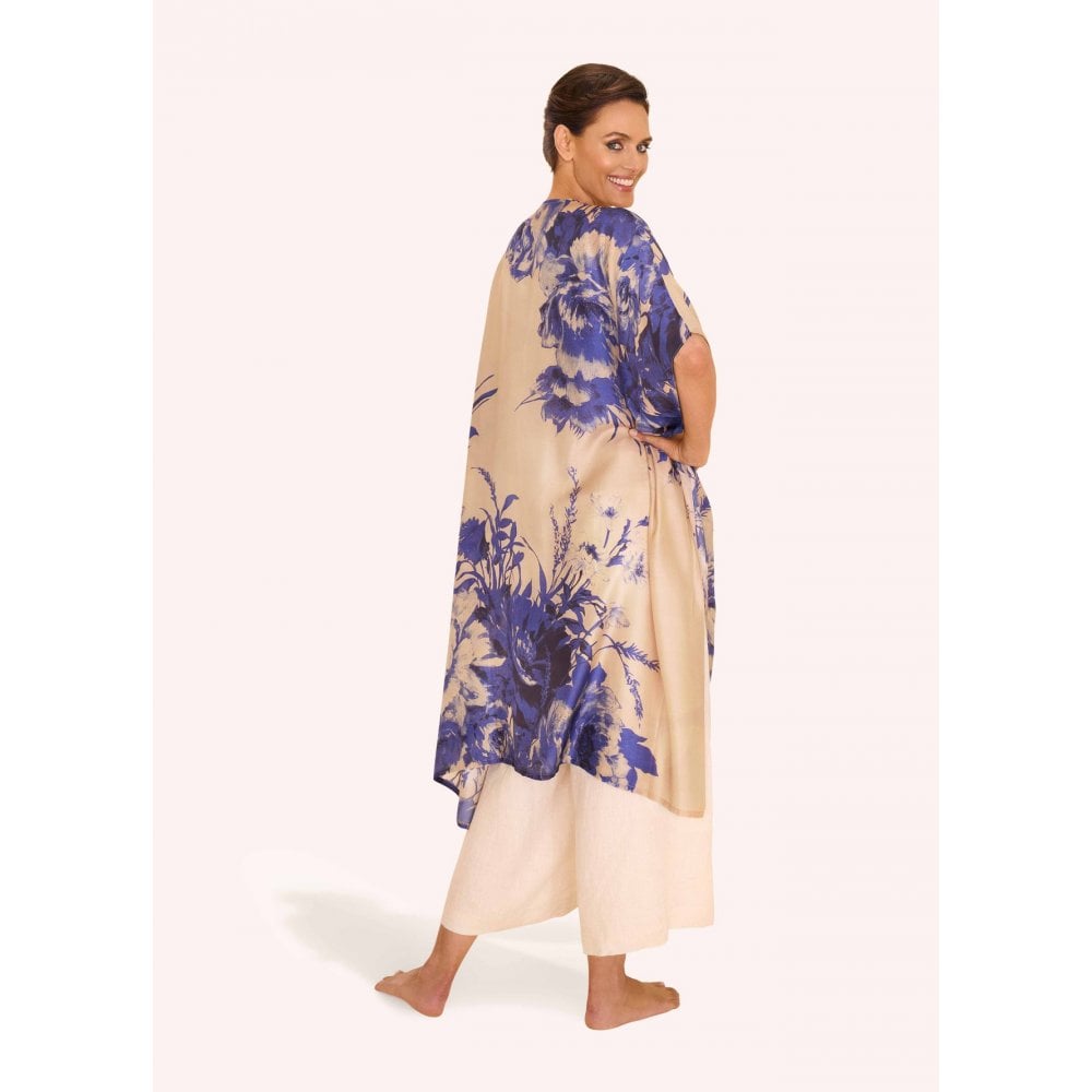 China Blue Blooms Beach Wrap Around