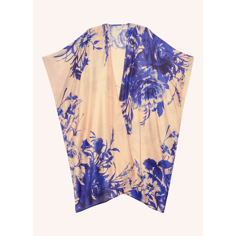 China Blue Blooms Beach Wrap Around
