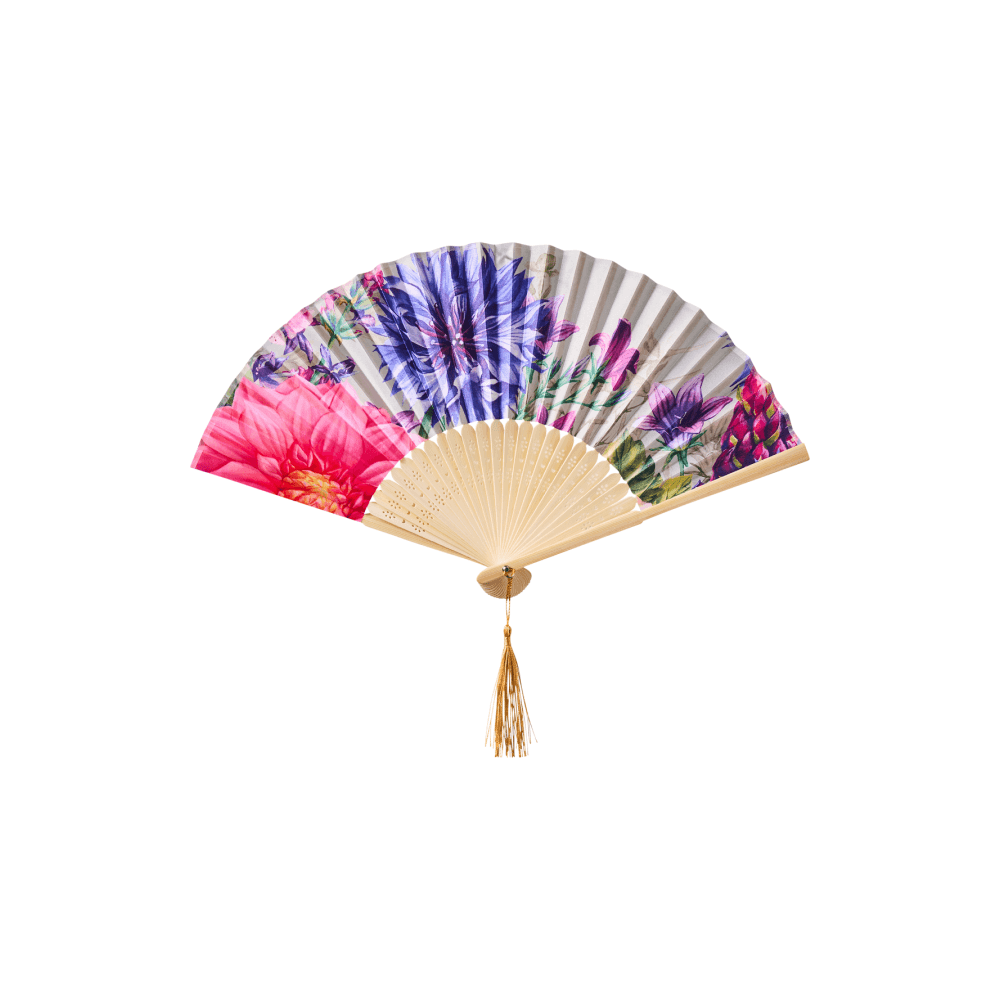 Bountiful Blooms Satin Hand Fan