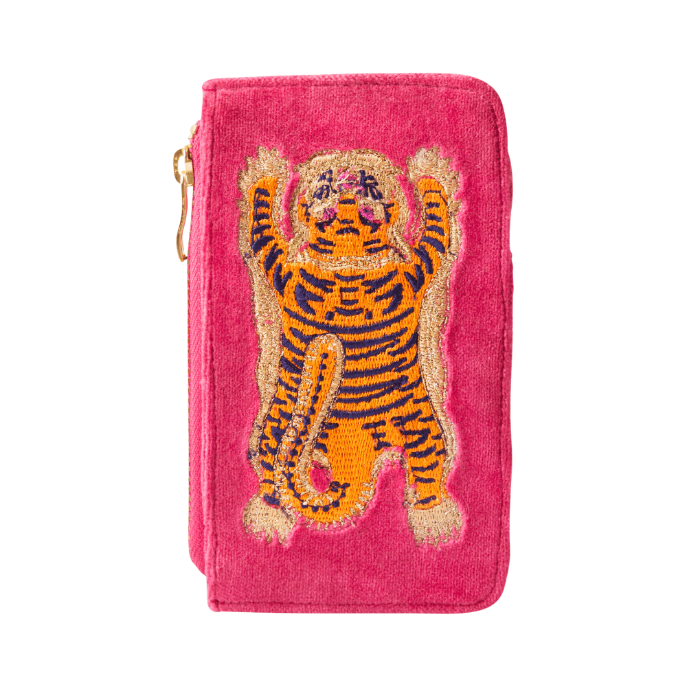 Ikat Tiger Velvet Card Holder