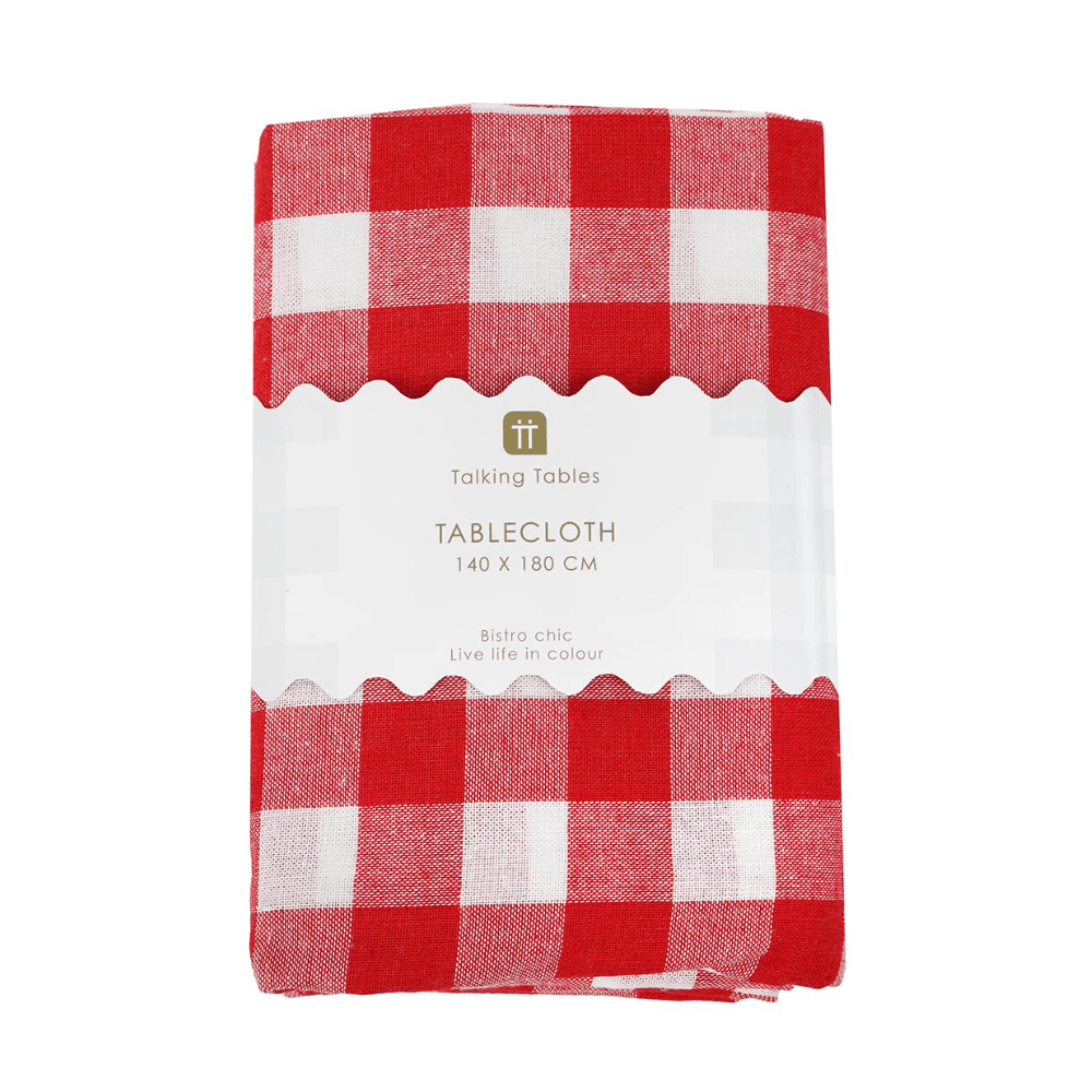 Fabric tablecloth gingham