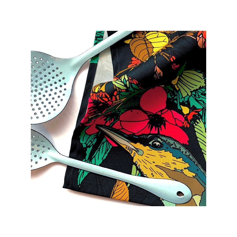 Tea Towel Organic Cotton Cherry Blossom Nuthatch