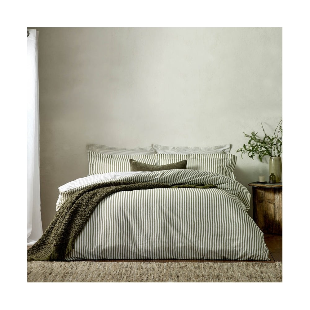 Hebden Mélange Stripe Cotton Duvet Cover Set