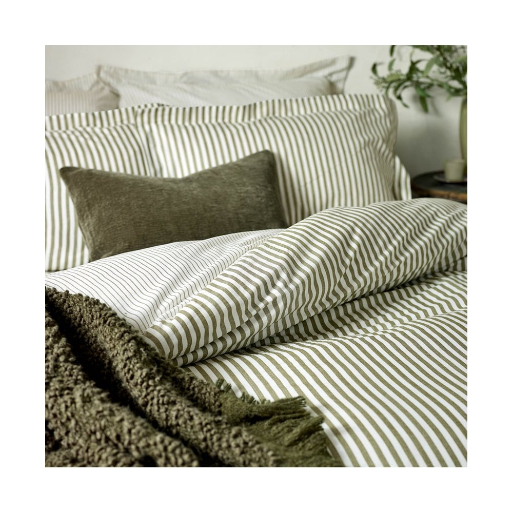 Hebden Mélange Stripe Cotton Duvet Cover Set