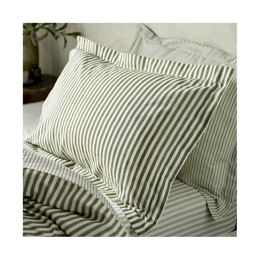 Hebden Mélange Stripe Cotton Duvet Cover Set