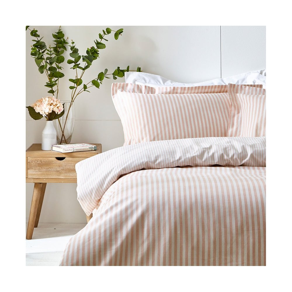 Hebden Mélange Stripe Cotton Duvet Cover Set