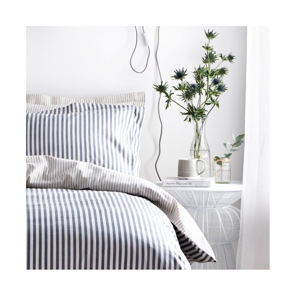 Hebden Mélange Stripe Cotton Duvet Cover Set