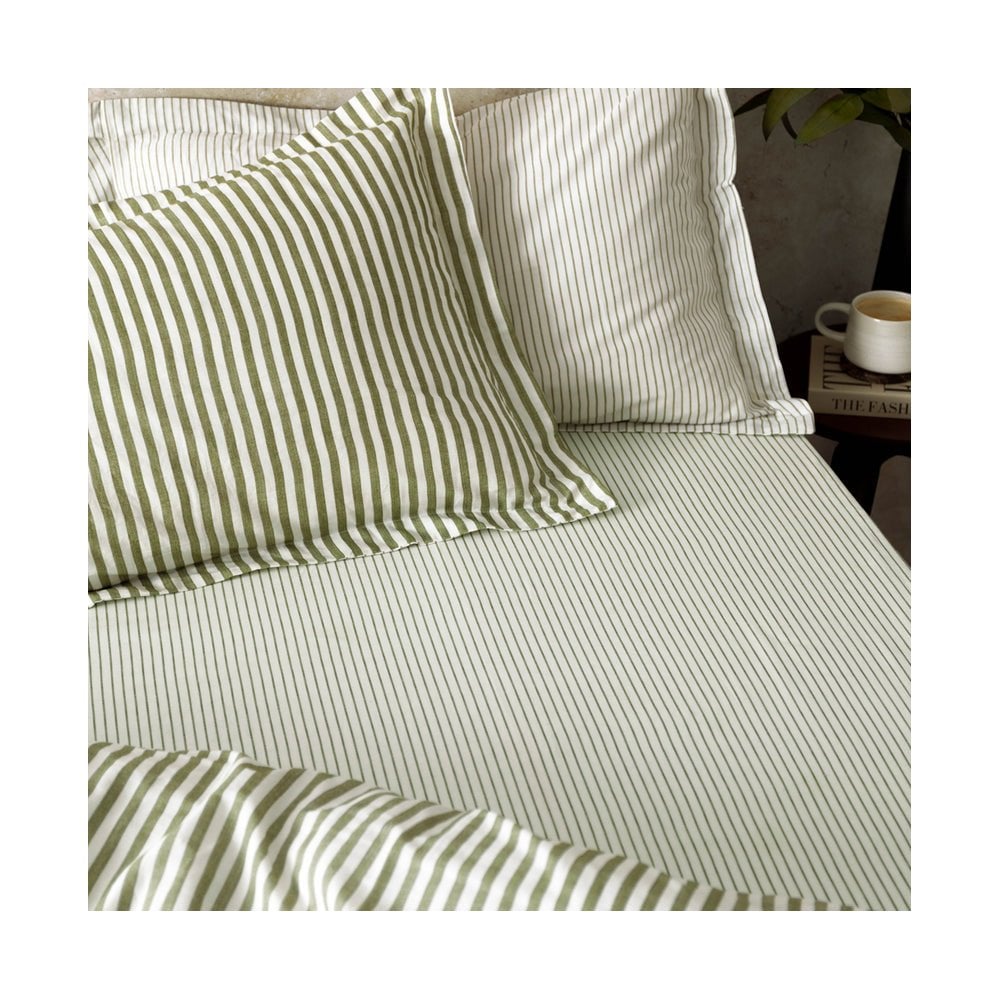Hebden 100% Cotton Narrow Stripe Fitted Bed Sheet