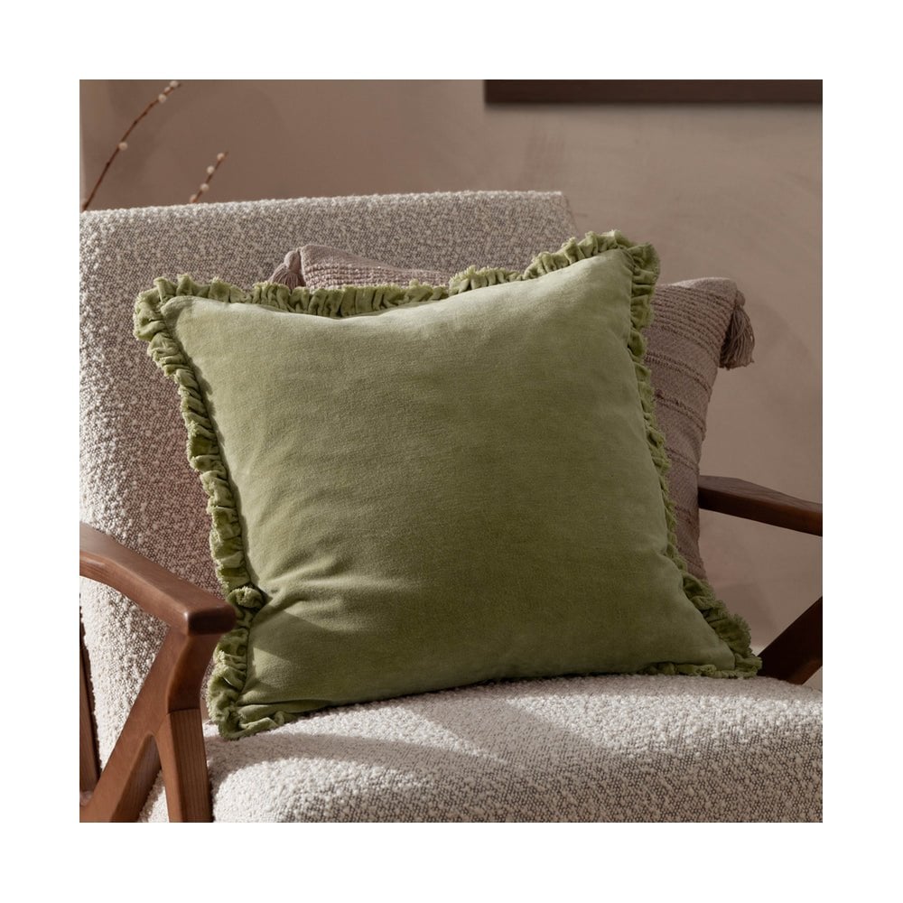 Bertie Washed Cotton Velvet Cushion