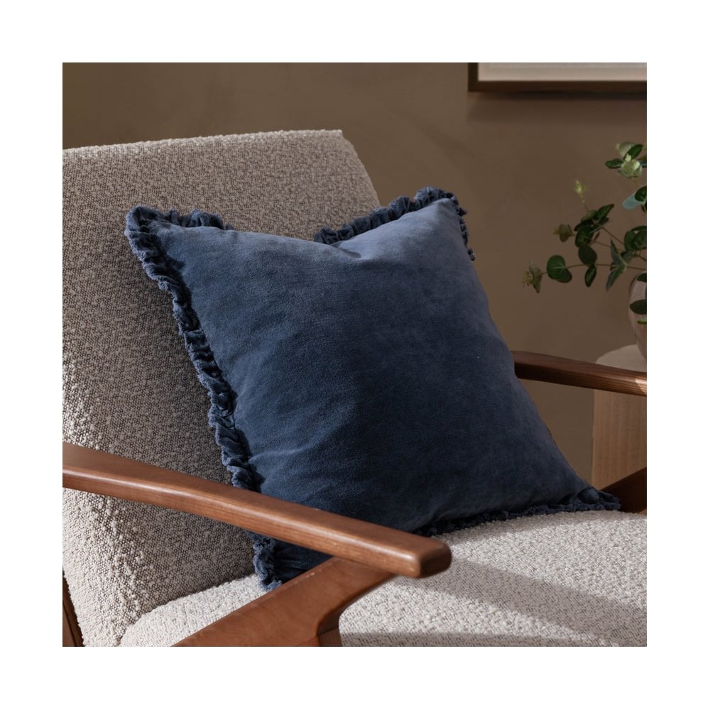 Bertie Washed Cotton Velvet Cushion