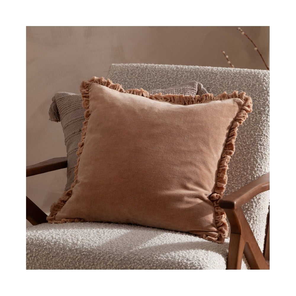 Bertie Washed Cotton Velvet Cushion