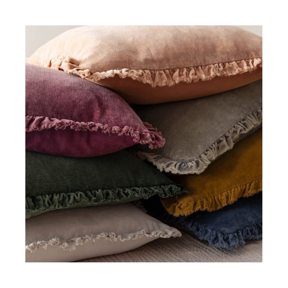 Bertie Washed Cotton Velvet Cushion
