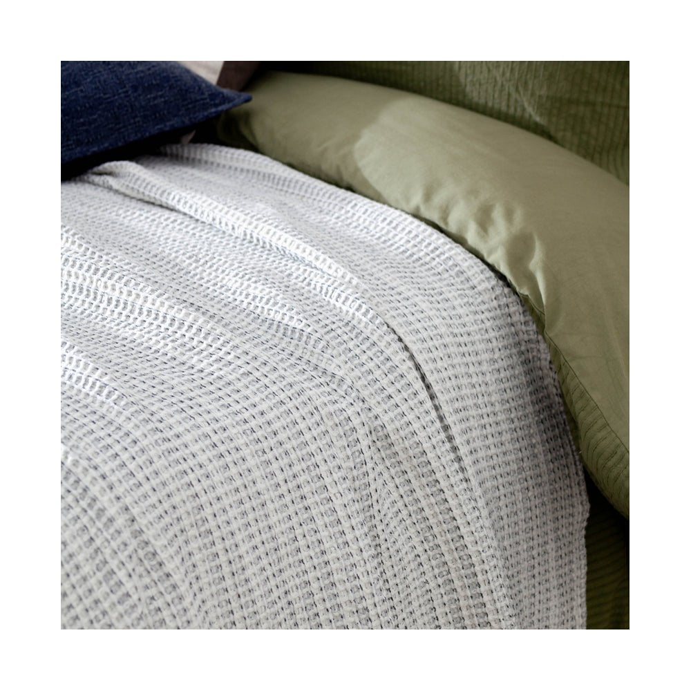 Waffle Textured 100% Cotton Bedspread