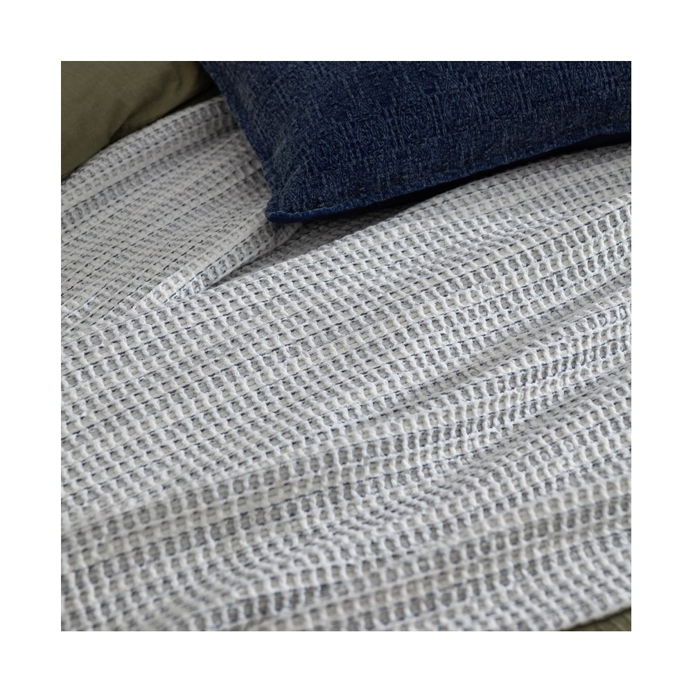 Waffle Textured 100% Cotton Bedspread